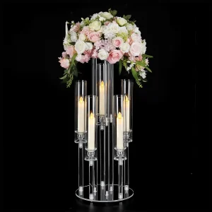 Clear 5-Arm Acrylic Candelabra