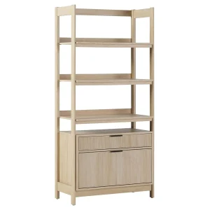 Transitional Open Reeded 4-Shelf Bookshelf