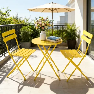 3‑Piece Folding Steel Bistro Set